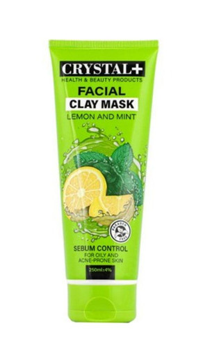ماسک کریستال صورت،با عصاره لیمو و حاوی خاک رس جهت پاکسازی صورت و از بین برنده جای جوش و آکنه